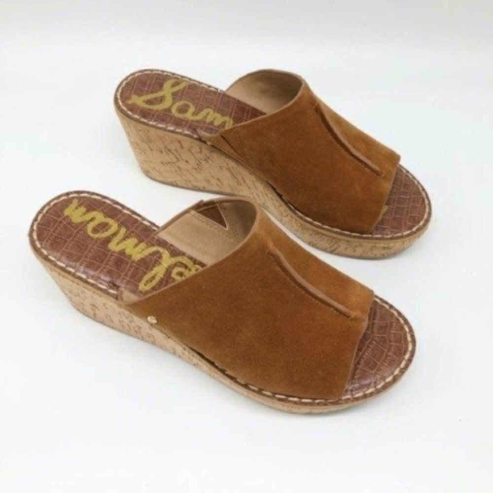 SAM EDELMAN Ranger Brown Suede Platform Sandal - Picture 2 of 6